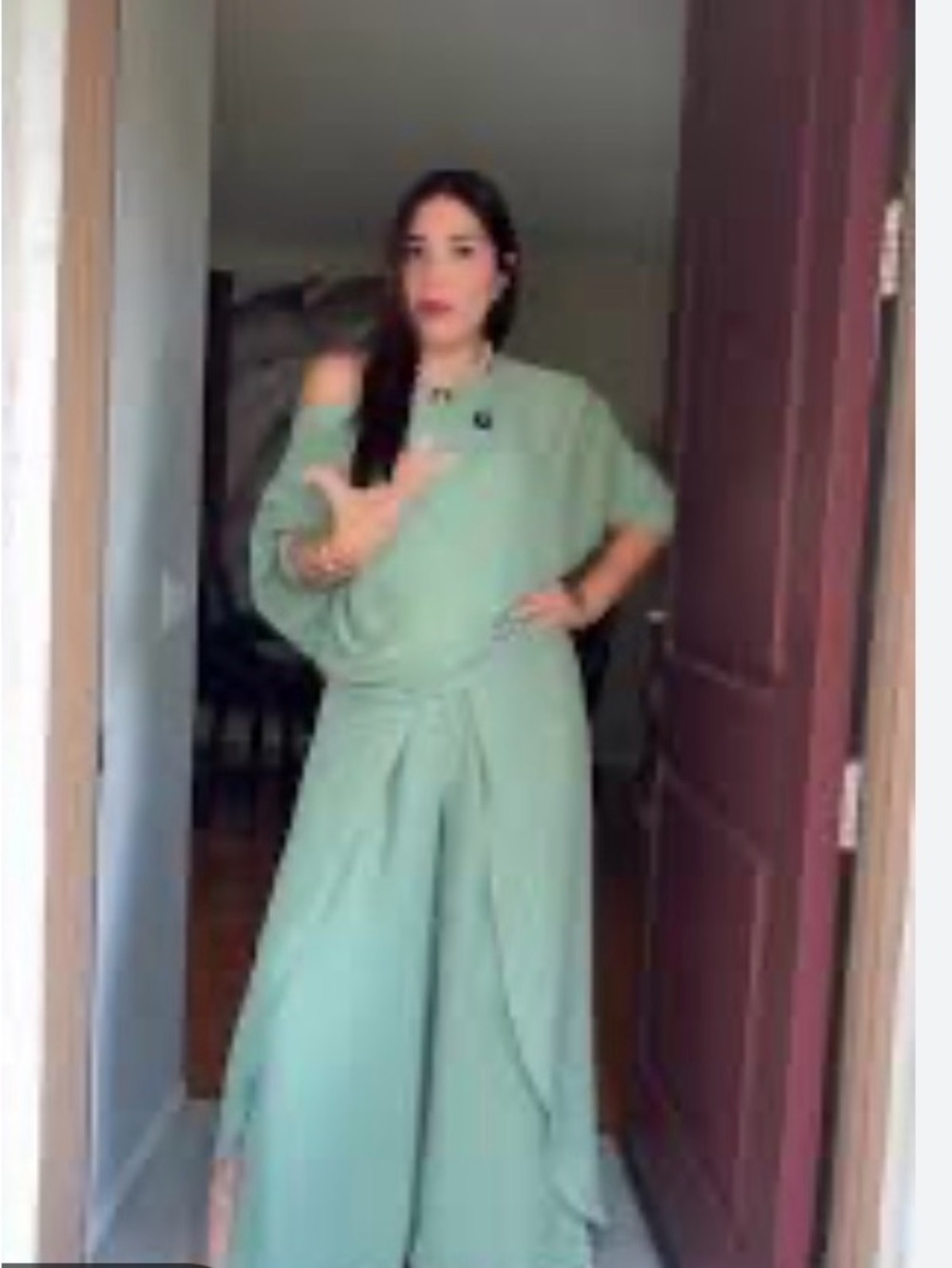 Chicme Light Sage One-Shoulder Jumpsuit new without tags 2 pieces